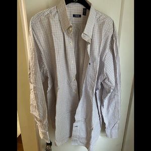 Used IZOD button down pin stripped shirt. This piece sets off any outfit.